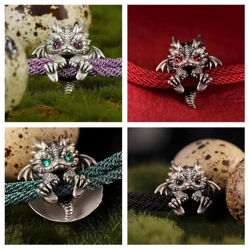 Vintage Red Rope Dragon Bracelet Bangle for Men Women Pullable Adjust Bracelet This Animal Year Good Lucky Jewelry Accessories