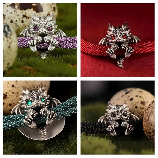 Vintage Red Rope Dragon Bracelet Bangle for Men Women Pullable Adjust Bracelet This Animal Year Good Lucky Jewelry Accessories